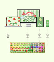 Clavier mécanique OEM MG108B Watermelon Gaming, taille standard, touches PBT personnalisées, rétroéclairage RVB, 5.0/2.4GHz USB-C, 3000mAh