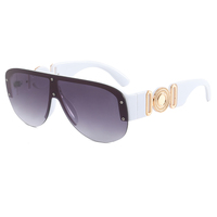 Lunettes de soleil surdimensionnées dégradées pour femmes, monture PC blanche, protection UV400, marque célèbre, modèle monobloc, collection 2026