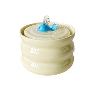 Nouveau design en céramique bol d'eau pour animaux de compagnie fontaine de baleine flux d'alimentation automatique température constante distributeur d'eau pour chat