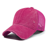 Casquette de sport unisexe à 6 panneaux en denim avec logo brodé personnalisé, style hip-hop, maille respirante, pour l'extérieur, avec logo personnalisé