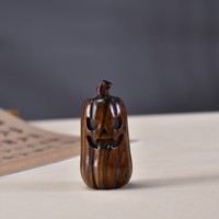 Nouvelle Décoration Créative en Bois Mini Citrouille d'Halloween 2026, Ornement Artisanal Fait Main