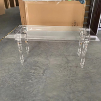 Klarer Rechteckiger Acryl Moderner Edelstahl Esstisch Robust für Hochzeiten Bankette Partys Events Hotels Restaurants - Nordamerika