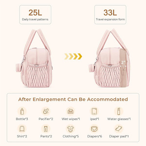 Nouvel Arrivage Sac à Langer Matelassé Grande Capacité pour Bébé, Sac de Voyage Bandoulière pour Maman avec Étui à Sucette et Matelas à Langer - Product Image 5