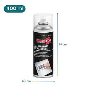Spray Adesivo Multiuso Riposizionabile Ambro-Sol 400ml per Uso Professionale - Product Image 2