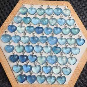 アクアマリンクォーツストーンハート宝石ペンダントナチュラルヒーリングホットセール女性用パーティーウェディングまたはギフト用 - Product Image 4