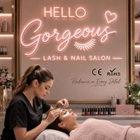 Enseigne néon décorative pour salon de cils, lumière LED rose pour boutique de cosmétiques et de nail art, enseignes murales en acrylique personnalisées, logo de marque sur mesure
