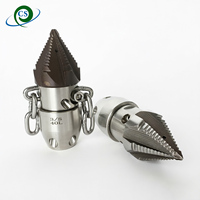 Buse de nettoyage de canalisations d'égout pour nettoyeur haute pression 3/8"1/2" 4000 psi, 4 buses avant et 6 arrière, outils de dragage pour évacuation des eaux usées 40L