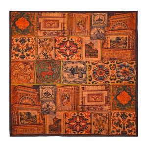 Écharpe en satin de soie à impression personnalisée pour femmes, design de luxe, écharpe en satin de soie à motif de muguet - Product Image 3