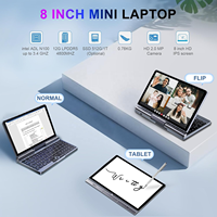 Mini-ordinateur portable OEM 8 pouces pas cher en gros, nouvelle génération HD portable 2-en-1 Intel N100 Win11 rotatif à 360 degrés pour jeux, dessin et étudiants