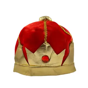 빨간색과 노란색 귀여운 킹 크라운 모자 멋진 헤드 웨어 파티 코스프레 액세서리 의상 세트 사랑스러운 헤드 기어