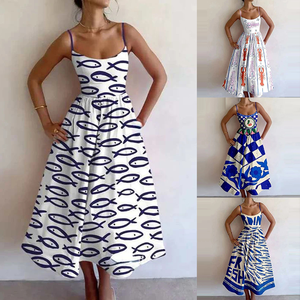 Vestido de Tirantes Personalizable con Estampado OEM, Vestido Casual Elegante y Ajustado para Mujer, <span class=keywords><strong>Ropa</strong></span> de Verano para Mujer - Product Image 2