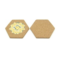 Sous-verre en liège écologique classique de forme carrée à bords biseautés de 110x110x6 mm pour la décoration de la maison et les tasses à café