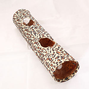 Túnel de peluche de leopardo para gato, juguete para mascotas, venta al por mayor en stock, entrega rápida - Product Image 3