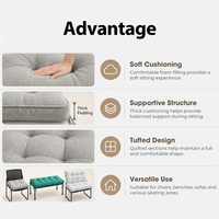 Coussin en éponge froissée tuftée vintage ODM, vente en gros d'usine, avec design ergonomique pour soulager la pression, pour chaise de bureau et de maison