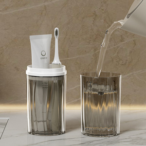 Travel <b>Toothbrush</b> <b>Holder</b> Set Transparent Plastic Foldable With Toothpaste And Brush Storage For Bathroom And Travel Use - Product Image 2