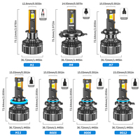 SCAUXCL K26 190W 60000LM Ampoule de phare LED mini super lumineuse avec refroidissement par ventilateur pour voiture, couleur : H4