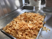 Friteuse automatique multifonctionnelle pour pommes de terre plantain chips de bananes avec échangeur de chaleur Capacité de 100 kg/h pour frire les pommes de terre en lambeaux
