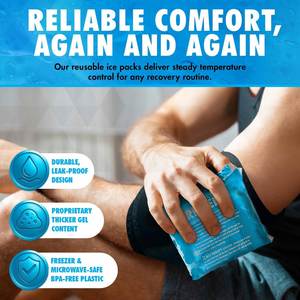 เจลประคบเย็นแบบใช้ซ้ำได้ Perfect Remedy สำหรับอาการบาดเจ็บ ประคบร้อนและเย็น ทนทาน นุ่ม ยืดหยุ่น บรรเทาอาการปวดอย่างรวดเร็วและฟื้นตัวได้ไว - Product Image 6