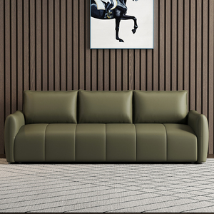 Sofá Doble de Cuero de Lujo Moderno Personalizado con Relleno de Esponja y Tela Sintética de PU para Sala de Estar o Diseño de Sofá de Hotel - Product Image 3