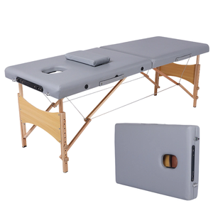 Cama de <span class=keywords><strong>Masaje</strong></span> de Madera Moderna <span class=keywords><strong>y</strong></span> Cómoda con Altura Ajustable, Cama de Belleza de 2 Secciones, Cama de Terapia Ligera, Plegable <span class=keywords><strong>y</strong></span> Portátil para <span class=keywords><strong>Spa</strong></span> - Product Image 3