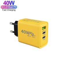 Usine en gros de haute qualité 2C1A 40W charge Super rapide pour iPhone tous les téléphones portables Type C PD 20W USB C chargeur Portable