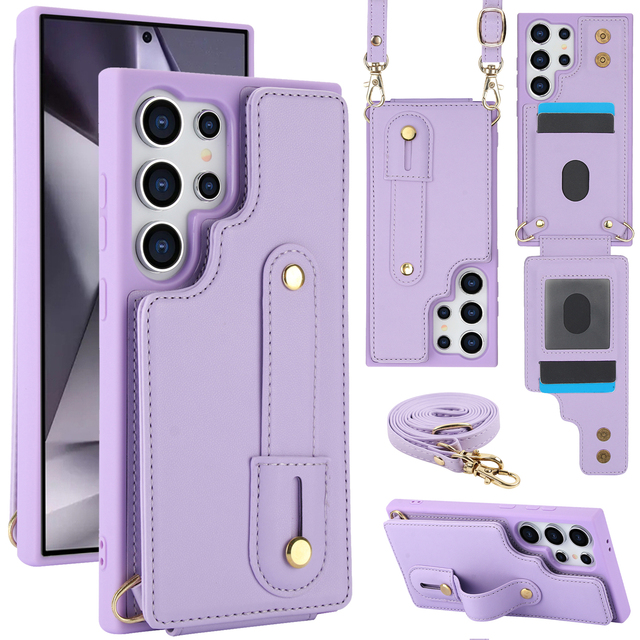 New Pu Flip Leather Wallet Mobile Phone case for Samsung S23 S24 S25 Ultra Credit Card Slot Phone case With Card Holder