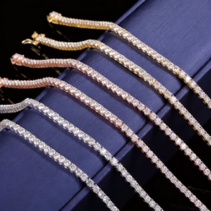 สร้อยคอ/กำไลข้อมือเทนนิส เงินแท้ 925 ประดับเพชร VVS มอสซาไนต์ ขนาด 2 มม. - 6.5 มม. สำหรับผู้หญิง/ผู้ชาย - Product Image 2