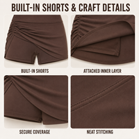Jupe-short de tennis personnalisée pour femme, séchage rapide, froncée sur les côtés, avec short intégré, pour les matchs et le sport quotidien