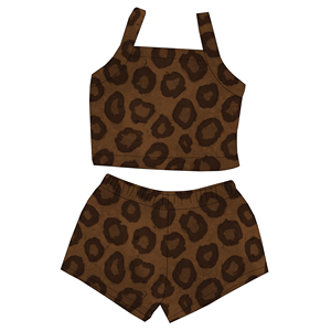 Set di Abbigliamento Personalizzato per Bambine con Motivo Hawaiano, Top Senza Maniche e Pantaloncini in Tessuto Seta di Latte, 2 Pezzi - Product Image 4