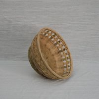 Panier de rangement en bambou naturel de style chinois, décoration de bureau rustique avec motifs uniques pour servir des fruits et des légumes