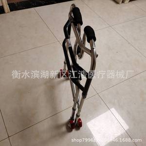 Walking Aid Stainless Steel Height Adjustable Foldable <b>Walker</b> For <b>Elderly</b> Mobility Support With Red Wheels Home Use - Product Image 2