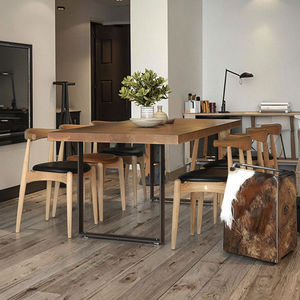 Nordique Rectangulaire Moderne Table À <span class=keywords><strong>Manger</strong></span> Chaise Combinaison Petit Appartement Maison En <span class=keywords><strong>Bois</strong></span> Massif Lumière De Luxe pour Salon - Product Image 2