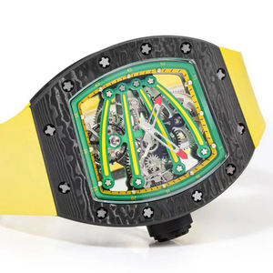 Reloj de pulsera para hombre con movimiento automático, esqueleto, forma de barril, tourbillon, fibra de carbono, adecuado para deportes, negocios y uso diario. - Product Image 3