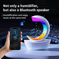 Humidificador de Aroma con Gotas de Agua Antigravedad, Altavoz Bluetooth, Reloj Digital, Difusor de Aceites Esenciales para el Hogar/Oficina