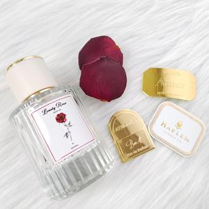 ออกแบบฉลากขวดแก้วตามสั่ง สติกเกอร์โลโก้ปั๊มนูนอะลูมิเนียม บรรจุภัณฑ์โลหะสำหรับขวดน้ำหอมและเครื่องสำอาง - Product Image 2