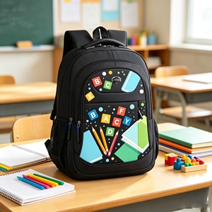 Mochilas Hechas en China, Mochila para Instituciones de Capacitación, Mochila Negra Estampada, Mochila Deportiva de 20-30L - Product Image 1