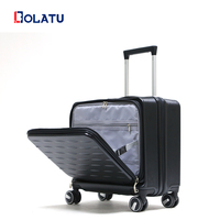 2024 dernière 18 pouces cabine équipage valise d'embarquement pilotes 4 roues fermeture à glissière Spinner roulette PP/aluminium étui de voyage sac