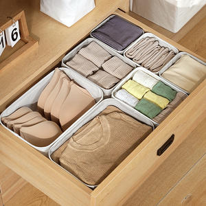 Organisateur de tiroir pliable en tissu Cotton Way, design à compartiments rectangulaires pour sous-vêtements, chaussettes et articles divers, type autoportant, robuste - Product Image 2