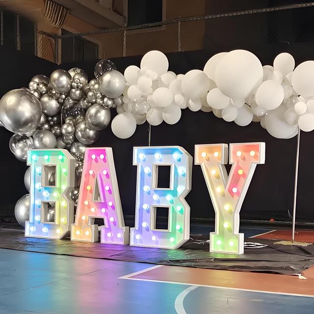 Big Giant Large Electronic Sign Led Rgb 4ft 5ft Big Light up RGB Marquee Letter for Event Wedding Supplies