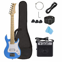 NEW 30 Inch Kid Guitar Kit Size 3/4 Electric Guitar Maple Neck Body Glossy Finish Accessories Including 5 Watt Amplifier OEM