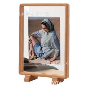 Wooden Photo <b>Frame</b> Rectangle Tabletop Vertical Eco Friendly For Home Office Bedroom Living Room Decor - Product Image 2