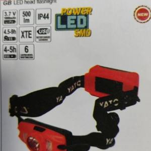 Linterna frontal LED Yato 3.7V 500Lm IP44, luz de trabajo recargable por USB con diadema ajustable YT-08596 - Product Image 2