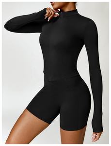 เสื้อแจ็คเก็ตซิปผู้หญิงแบบครอป น้ำหนักเบา สำหรับออกกำลังกาย เล่นกีฬา หรือใส่ในยิม - Product Image 5