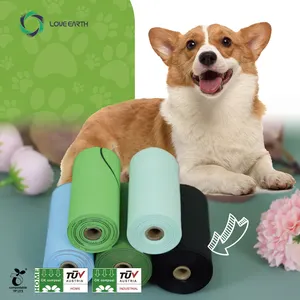 Fécule de maïs biodégradable compostable vente en gros sacs à crottes de chien sac à déchets pour chien sacs biodégradables en plastique pour chien
