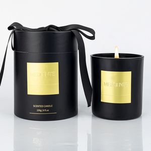 MESCIENTE Luxury Black Ceramic Scented <b>Candle</b> 230g with Gift Box Cylinder Aromatherapy Home Decor - Product Image 1