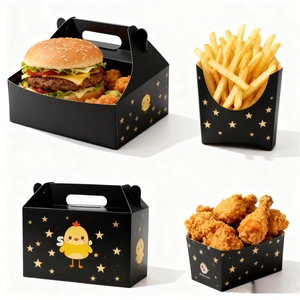 Caja de Papel para Comida Combo <span class=keywords><strong>Benta</strong></span> Box, Nuggets de Pollo y Papas Fritas, Empaque Personalizado con Logotipo - Product Image 1