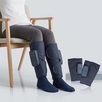 Masseur de jambes à compression d'air Shiatsu rechargeable, enveloppements pour mollets, relaxation musculaire, soulagement de la douleur, amélioration de la circulation, réduction de l'enflure et de la fatigue, avec fonction de minuterie