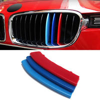 Autocollant de Calandre 3 Couleurs 3 Pièces pour BMW Série 3 E46 F30 E90, 11 Bandes Motorsport Décalcomanie de Garniture pour Calandre Avant de Voiture