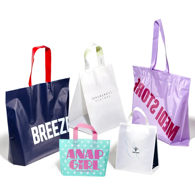 Shopping bags for clothes smart wholesale custom logo jewelry women's shoulder fashion modern plastic merchandise bags