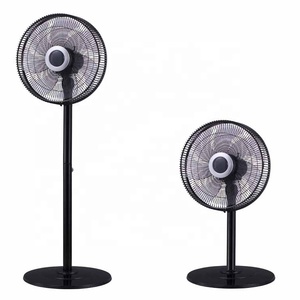 7 hojas ronda 14 pulgadas 2 in1 de rueda de plástico diseño de altura ajustable negro blanco España precio ventilador de pie - Product Image 6